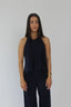 Margot Silk Top Navy